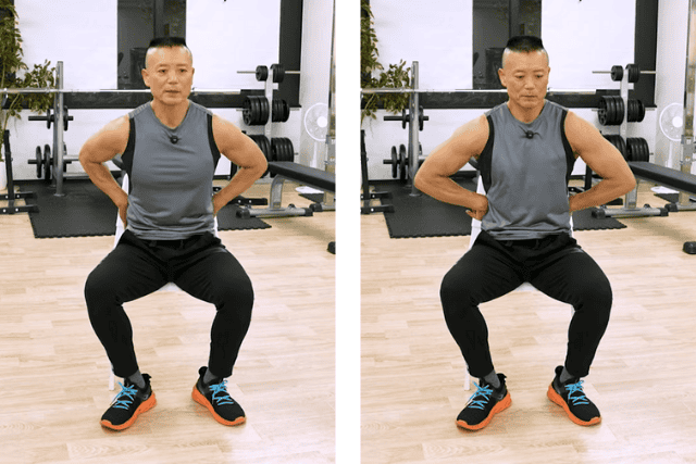 肩甲骨周りストレッチ9.後ろから持ち上げて前へ回す