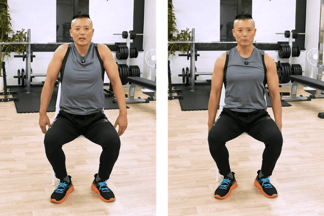 肩甲骨周りストレッチ5.両肩同時に動かす