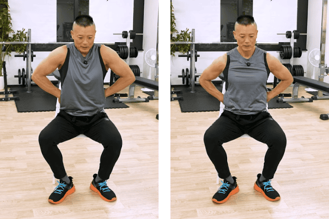 肩甲骨周りストレッチ8.前から持ち上げながら回す