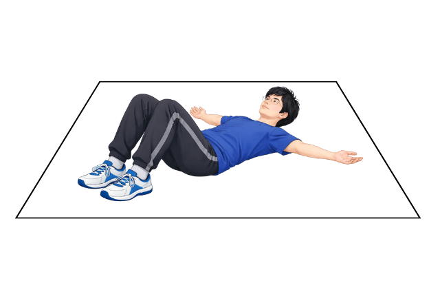 寝る前1分ルーティンを行う男性