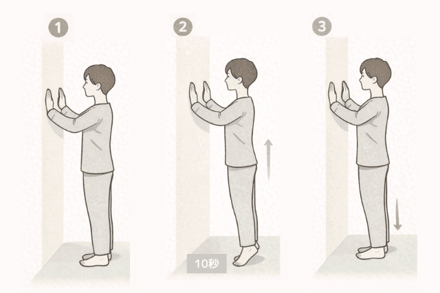 つま先立ちトレーニングの解説画像